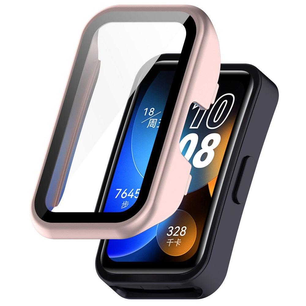 Huawei Band 10 / 9 / 8 EIDERWOOD Hårdt Plast Cover m. Beskyttelsesglas - Lyserød