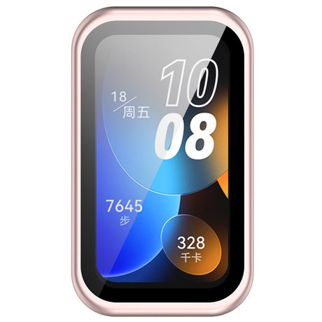Huawei Band 10 / 9 / 8 EIDERWOOD Hårdt Plast Cover m. Beskyttelsesglas - Lyserød