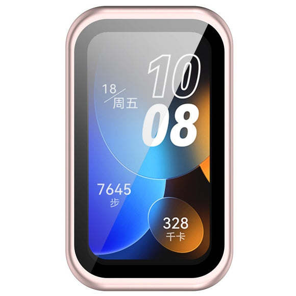 Huawei Band 10 / 9 / 8 EIDERWOOD Hårdt Plast Cover m. Beskyttelsesglas - Lyserød