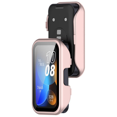 Huawei Band 10 / 9 / 8 EIDERWOOD Hårdt Plast Cover m. Beskyttelsesglas - Lyserød