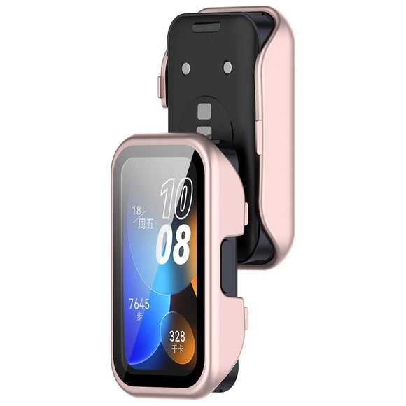 Huawei Band 10 / 9 / 8 EIDERWOOD Hårdt Plast Cover m. Beskyttelsesglas - Lyserød