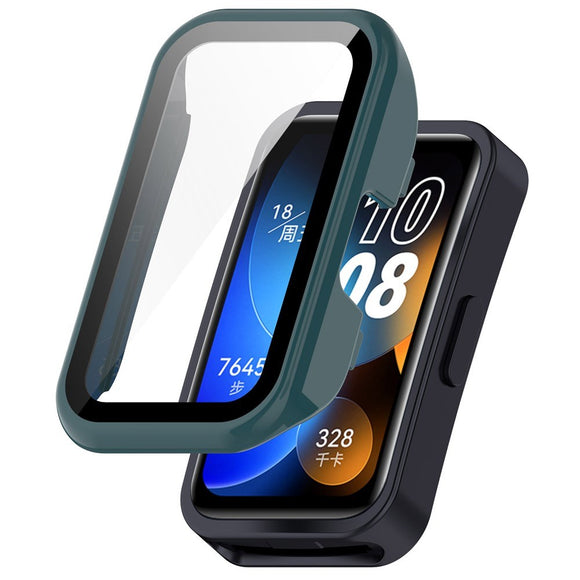 Huawei Band 10 / 9 / 8 EIDERWOOD Hårdt Plast Cover m. Beskyttelsesglas - Grøn