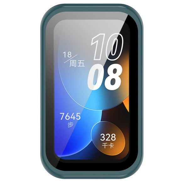 Huawei Band 10 / 9 / 8 EIDERWOOD Hårdt Plast Cover m. Beskyttelsesglas - Grøn
