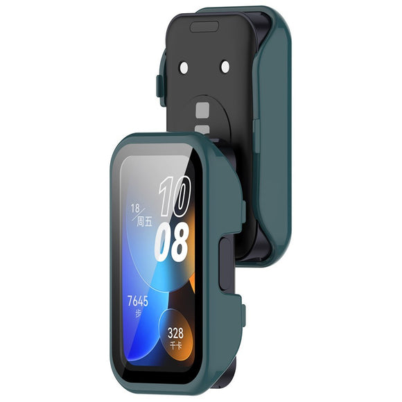 Huawei Band 10 / 9 / 8 EIDERWOOD Hårdt Plast Cover m. Beskyttelsesglas - Grøn