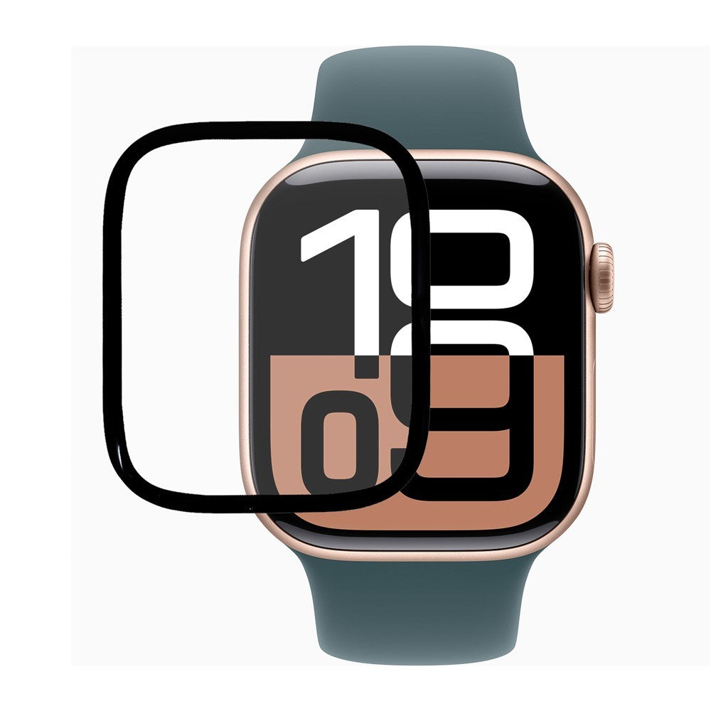 Apple Watch 11 / 10 (42mm) Full Fit Skærmbeskyttelsesfilm - Gennemsigtig / Sort