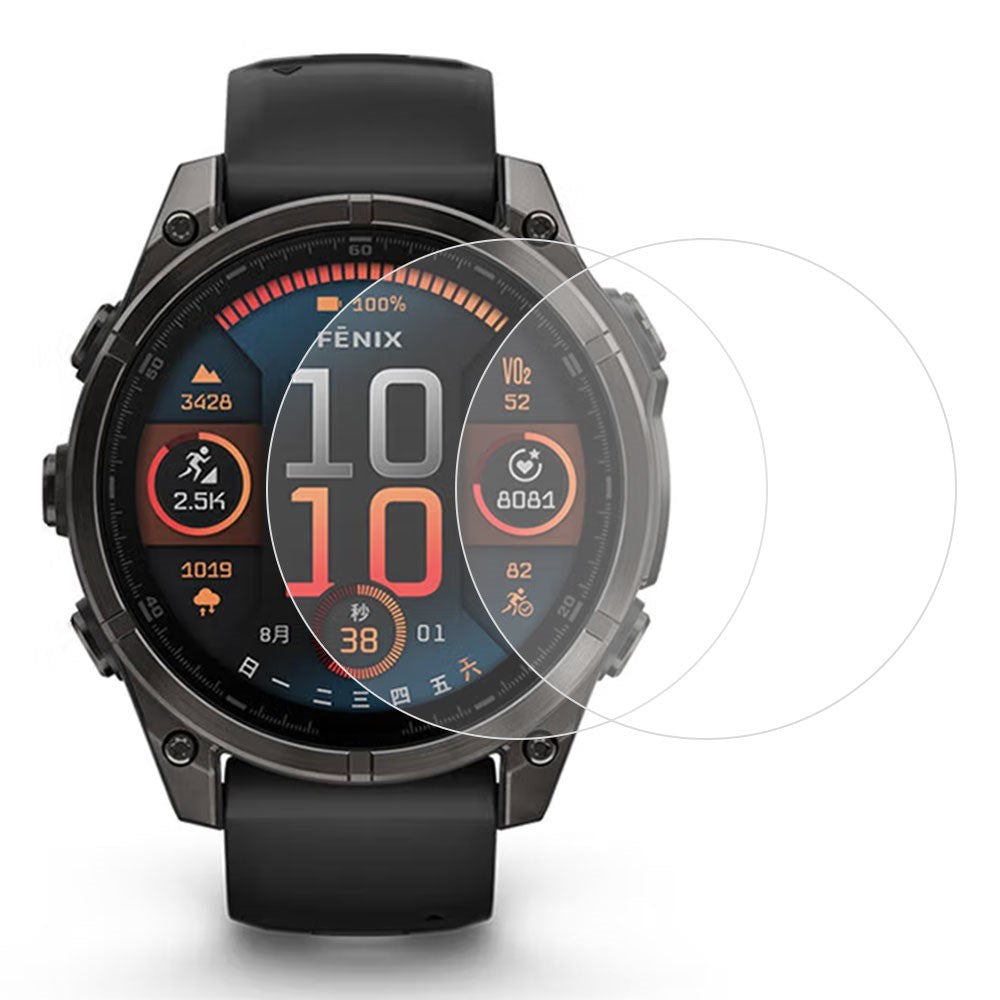 Garmin Fenix 8 43mm Hærdet Glas Skærmbeskyttelse - 2 Stk - Gennemsigtig