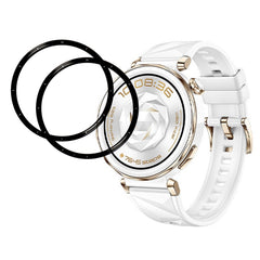 Huawei Watch 5 (42mm) Skærmbeskyttelsesfilm - 2 stk - Gennemsigtig / Sort Kant