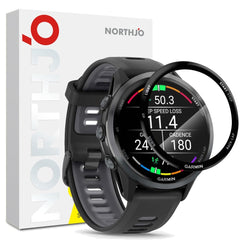 NORTHJO Garmin Forerunner 970 Skærmbeskyttelse - Gennemsigtig / Sort Kant