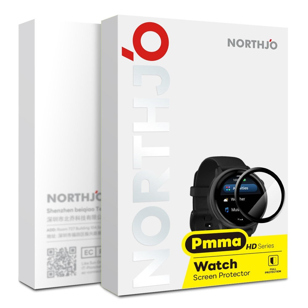 NORTHJO Garmin Forerunner 970 Skærmbeskyttelse - Gennemsigtig / Sort Kant