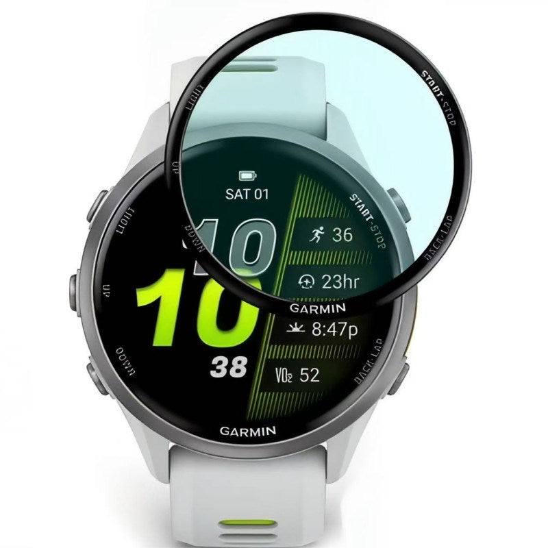 Garmin Forerunner 970 Skærmbeskyttelse - Gennemsigtig / Sort Kant