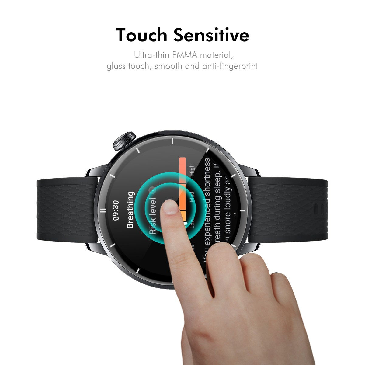 ENKAY OnePlus Watch 3 (43mm) Skærmbeskyttelse - Gennemsigtig / Sort Kant