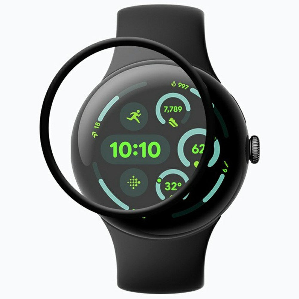 Google Pixel Watch 4 (45mm) Skærmbeskyttelse - Gennemsigtig / Sort Kant