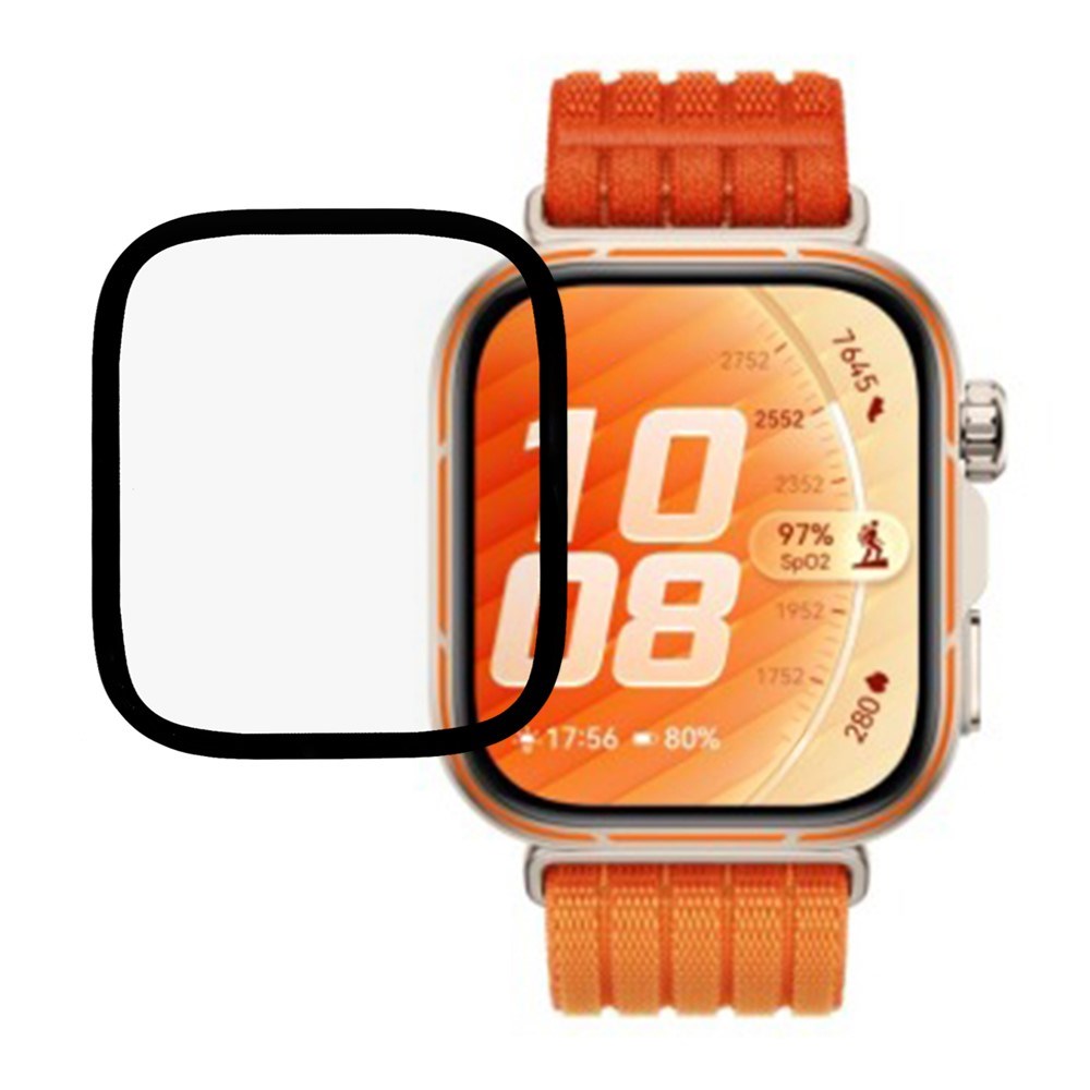 Huawei Watch Fit 5 Pro PMMA Plastik Skærmbeskyttelse - Gennemsigtigt / Sort Kant