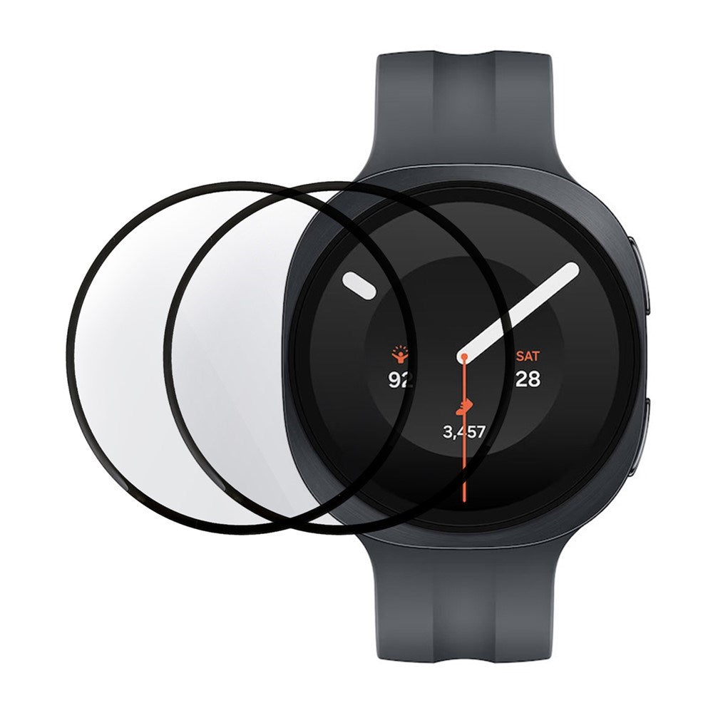 Samsung Galaxy Watch 9 (44mm) Beskyttelsesfilm - 2 stk - Gennemsigtig / Sort Kant