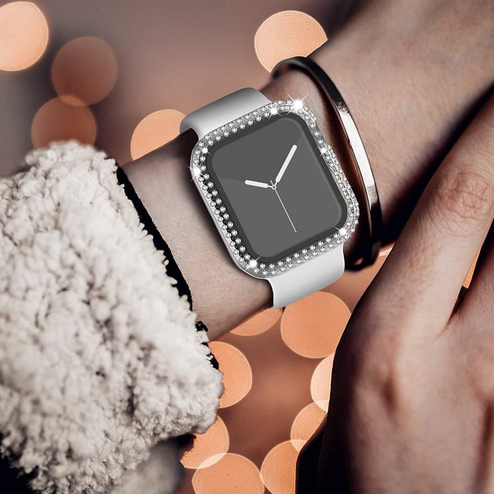 Apple Watch (40mm) Hårdt Plast Case m. Indbygget Skærmbeskyttelse - Gennemsigtig & Rhinsten