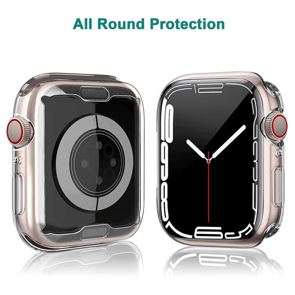 Apple Watch 9/8/7 (41mm) Fleksibelt Plast Cover - Gennemsigtig