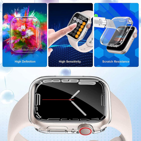 Apple Watch 9/8/7 (41mm) Fleksibelt Plast Cover - Gennemsigtig