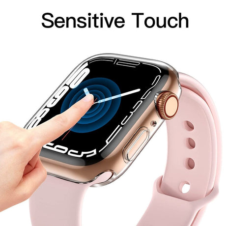 Apple Watch 9/8/7 (41mm) Fleksibelt Plastik Cover m. Indbygget Skærmbeskyttelse - Gennemsigtig