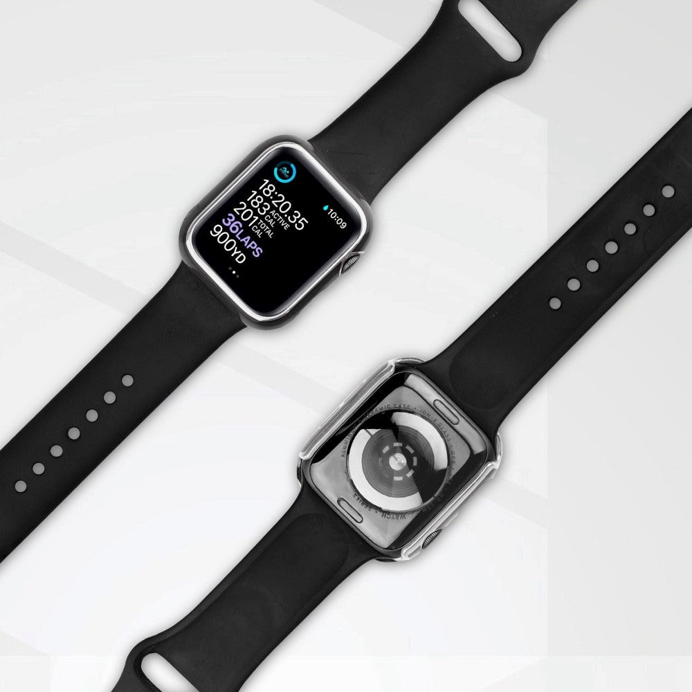 Apple Watch Ultra 3/2/1 (49mm) Hård Plast Cover m. Indbygget Skærmbeskyttelse - Sort / Sølv