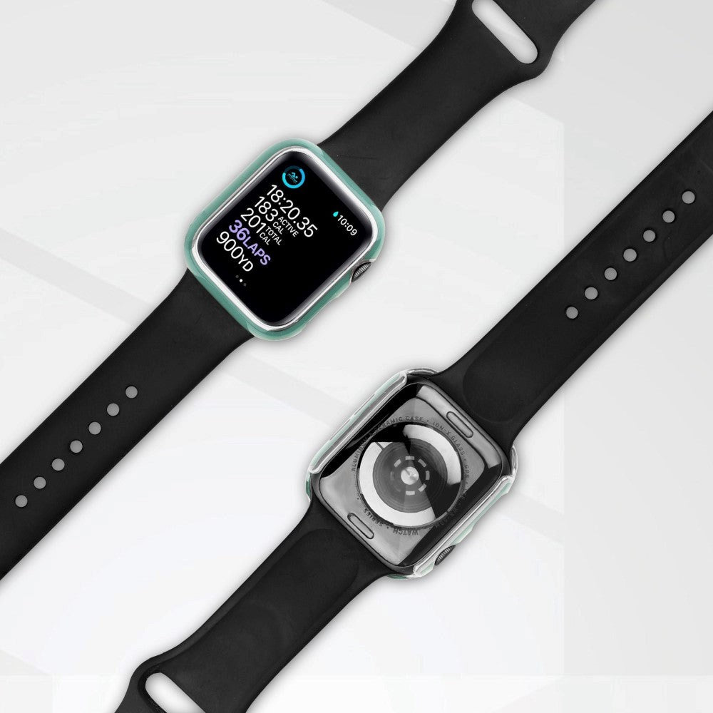 Apple Watch Ultra 4/3/2/1 (49mm) Hård Plast Cover m. Indbygget Skærmbeskyttelse - Grøn / Sølv