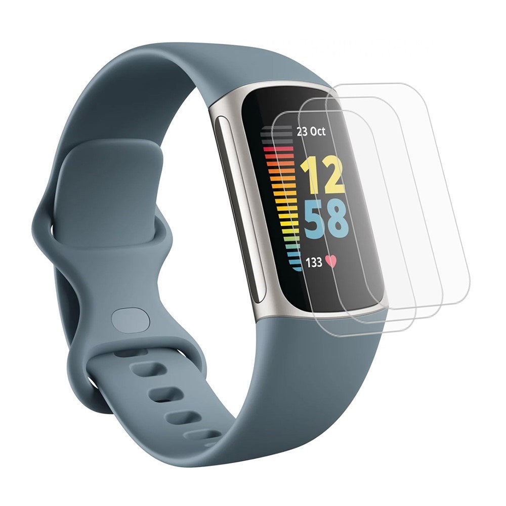 Fitbit Charge 6 / 5 Beskyttelsesfilm - 3 Stk - Gennemsigtig