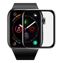 Apple Watch SE / 6 / 5 / 4 (44mm) Full Fit Beskyttelsesfilm m. Installationsværktøj - Gennemsigtig / Sort