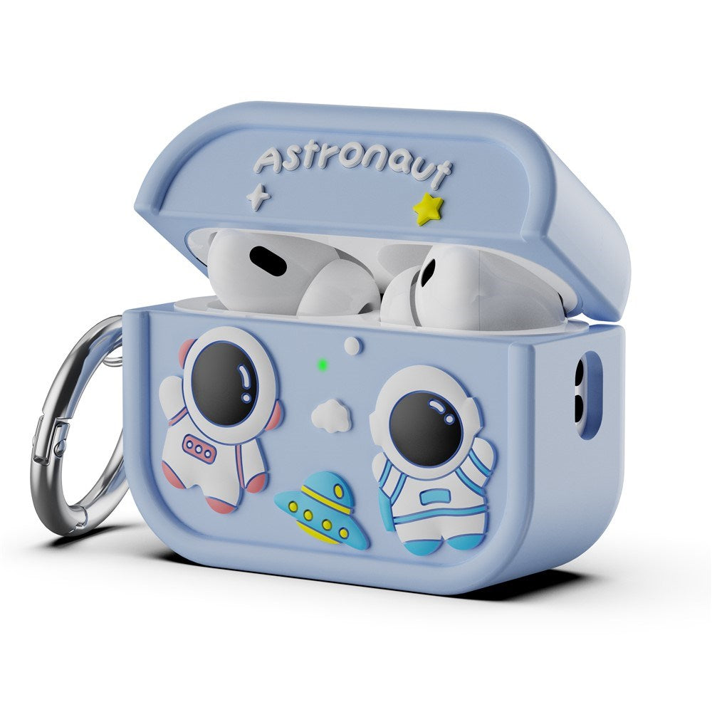 Apple AirPods Pro (2. Gen.) Silikone Cover m. Astronaut Design - Lyseblå