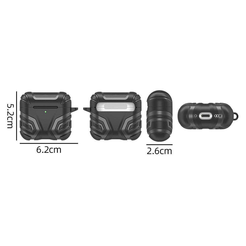 Apple AirPods (4. gen.) Robust Silikone Cover m. Karabinhage - Sort