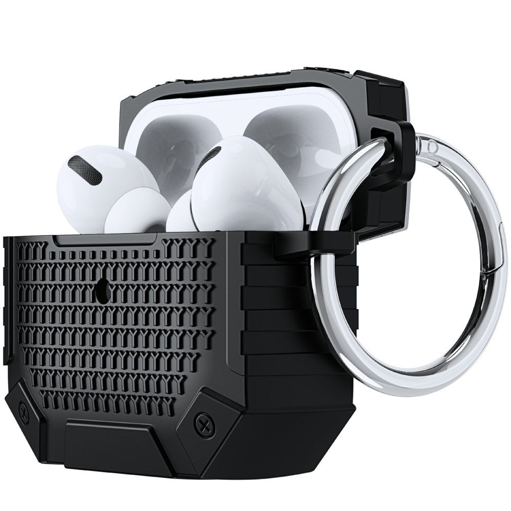 Airpods 4 Stødsikkert Militær Sikkerheds Cover - Grå