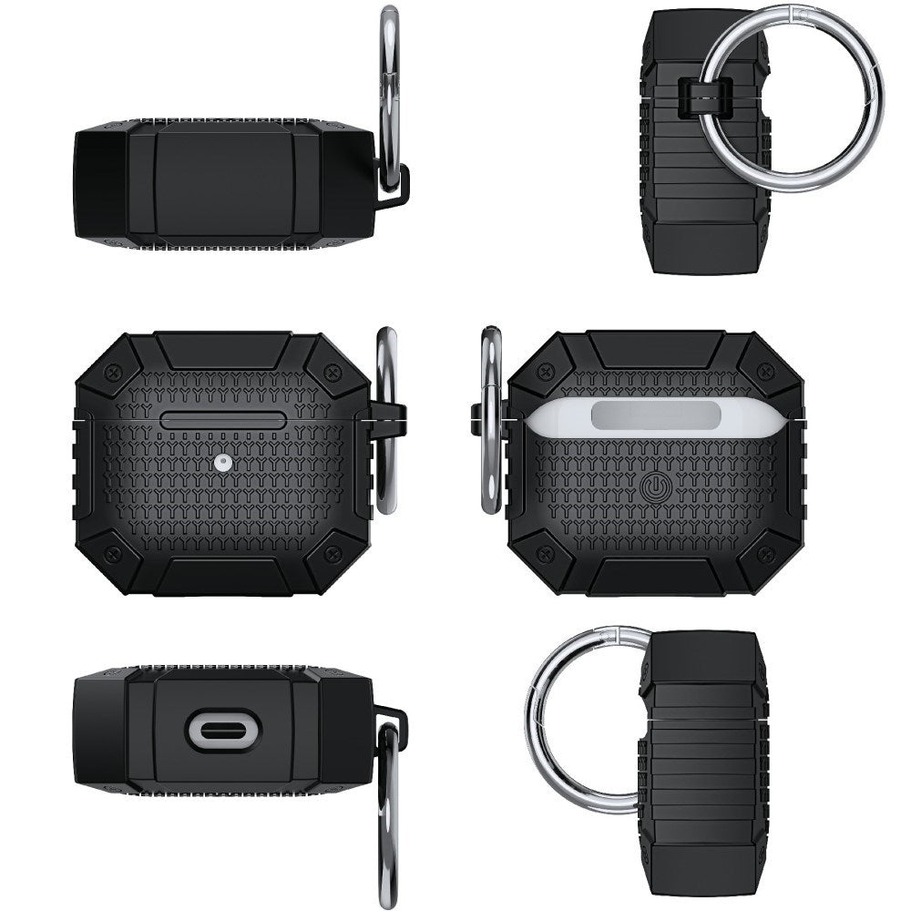 Airpods 4 Stødsikkert Militær Sikkerheds Cover - Grå