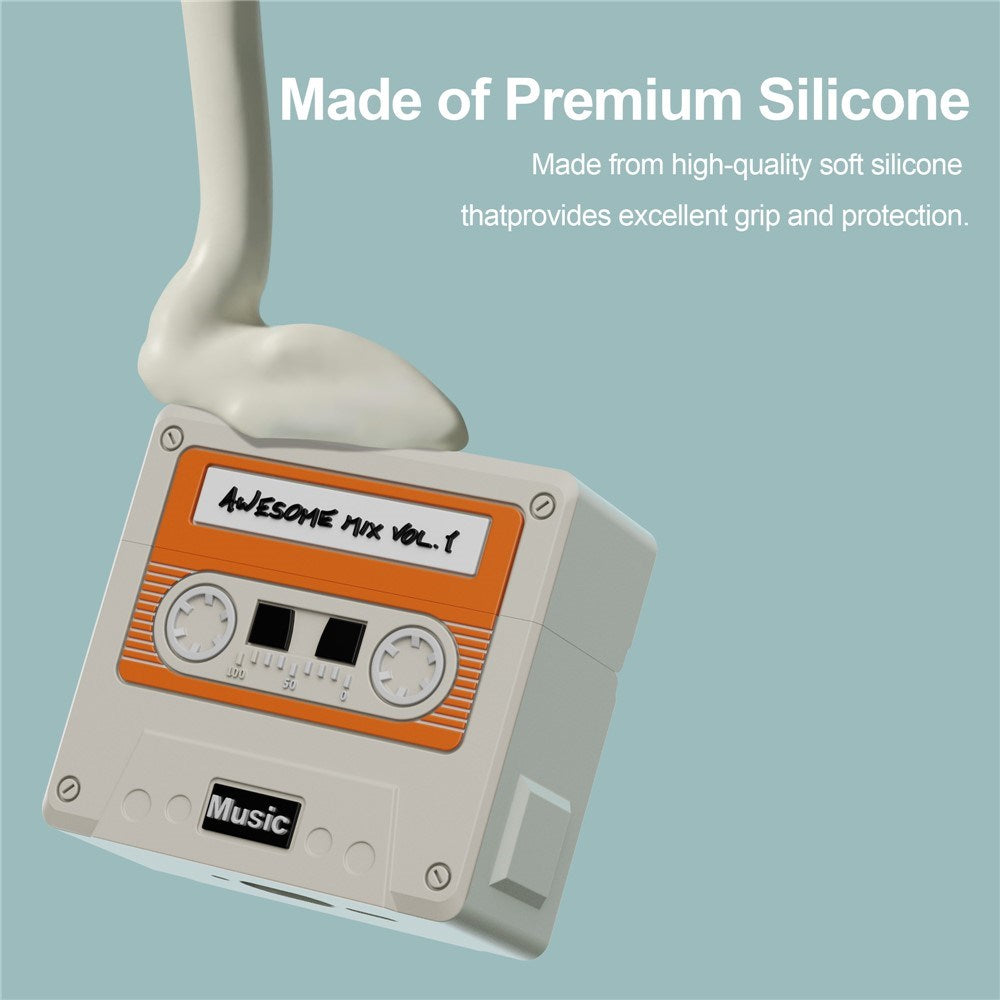 Apple AirPods (4. Gen.) Silikone Cover m. Kassettebånd Design - Lyserød