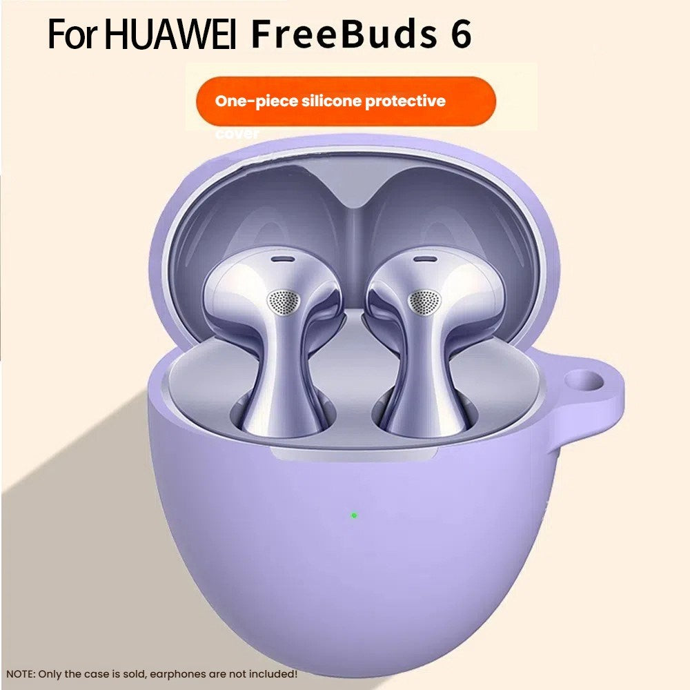 Huawei FreeBuds 6 Silikone Cover m. Karabinhage - Mørkegrøn