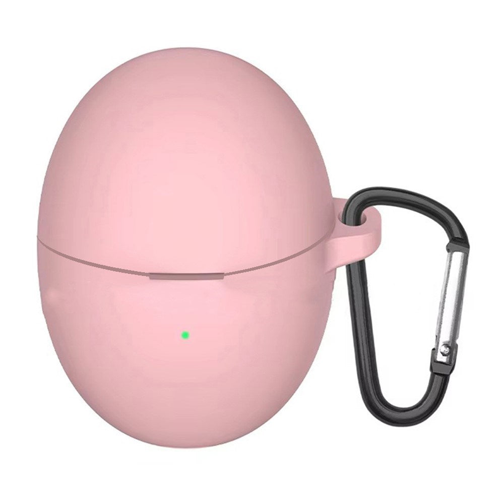 Huawei FreeBuds 6 Silikone Cover m. Karabinhage - Lyserød