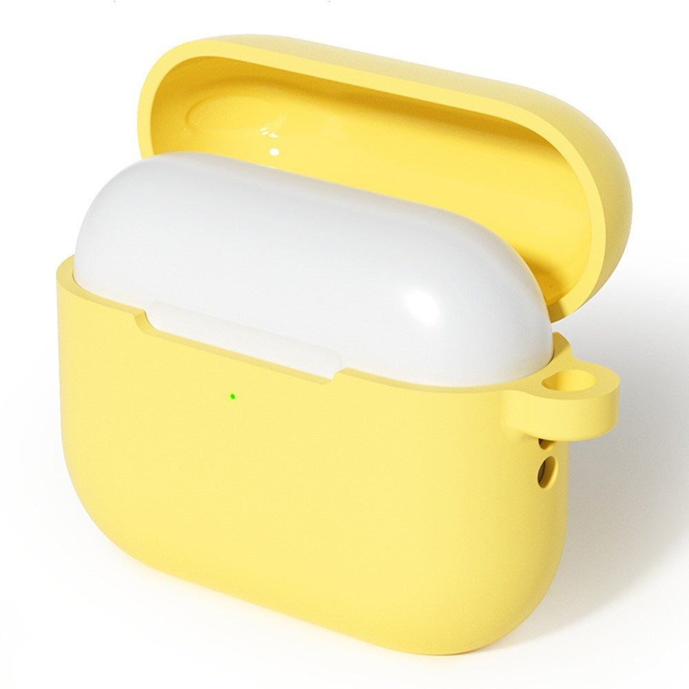Apple AirPods Pro (3. gen.) Silikone Cover m. Karabinhage - Gul