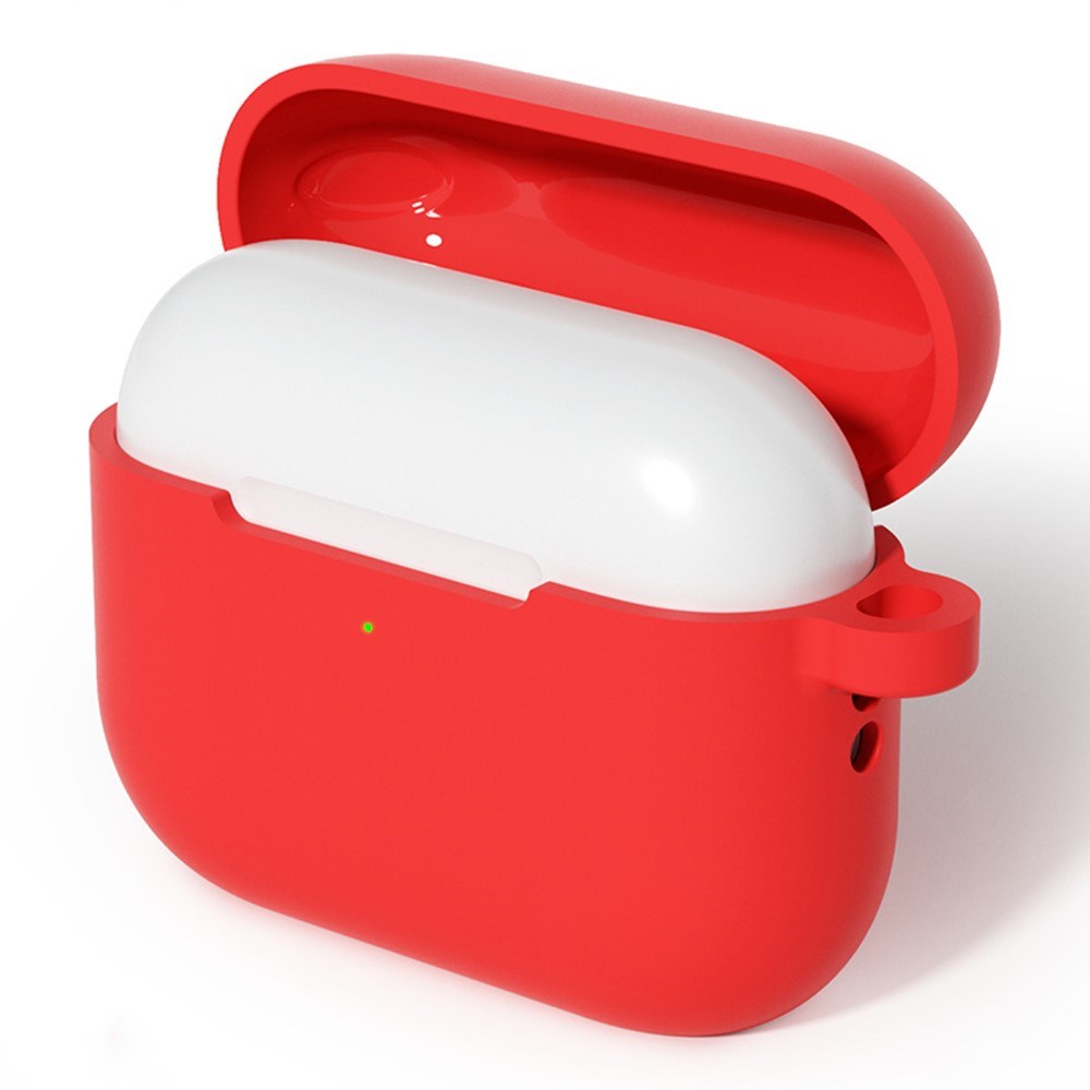 Apple AirPods Pro (3. gen.) Silikone Cover m. Karabinhage - Rød