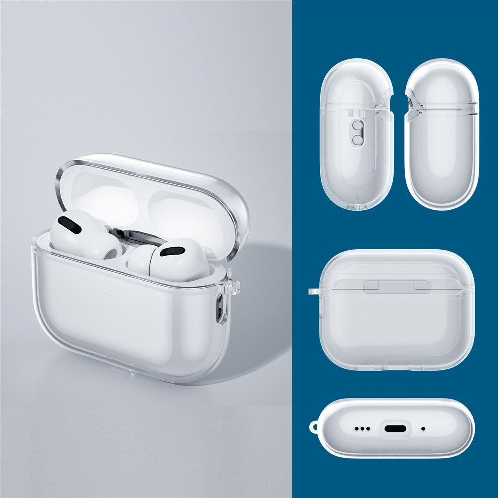 Apple AirPods Pro (3. gen.) Transparent Fleksibelt Plast Cover - Gennemsigtig / Sort