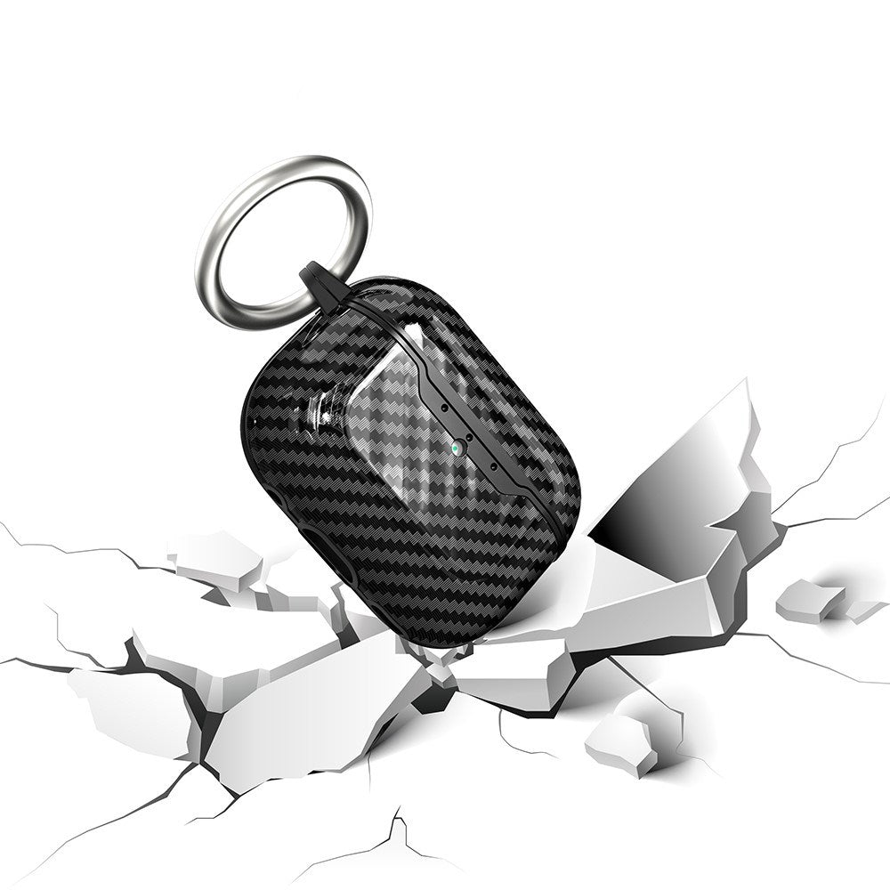 Apple AirPods Pro (3. gen.) Carbon Plast Cover - Rød