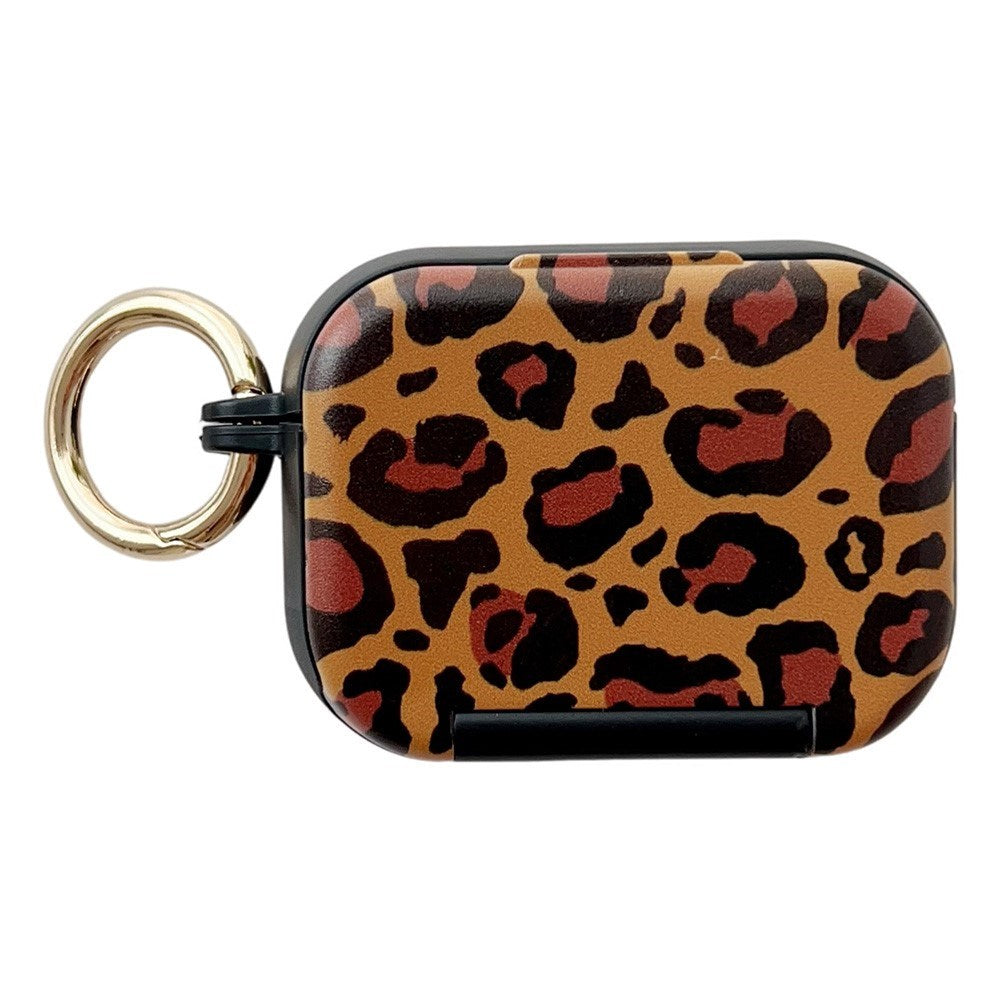 Apple AirPods Pro (3. gen.) Mønstret Plast Cover m. Spejl - Leopard / Sort