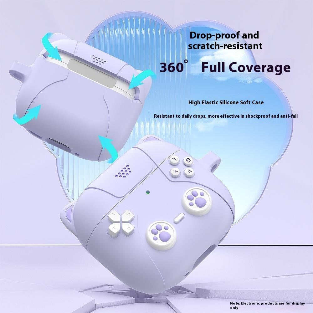 Apple AirPods Pro (3. Gen.) Silikone Katte Cover m. Gamer Design - Lyserød