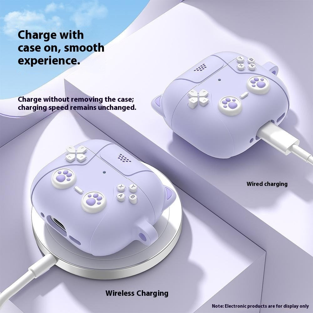 Apple AirPods Pro (3. Gen.) Silikone Katte Cover m. Gamer Design - Grå