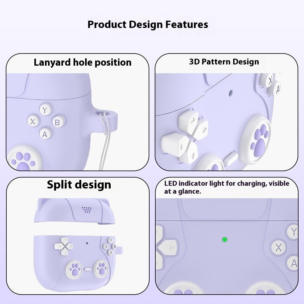 Apple AirPods Pro (3. Gen.) Silikone Katte Cover m. Gamer Design - Grå