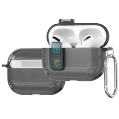 Apple AirPods Pro (3. gen.) Hybrid Plastik Cover m. Karabinhage - Gennemsigtig / Sort