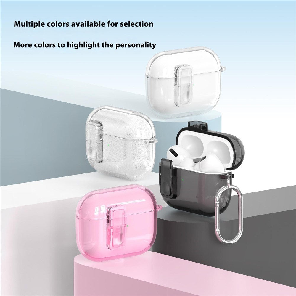 Apple AirPods Pro (3. gen.) Hybrid Plastik Cover m. Karabinhage - Gennemsigtig