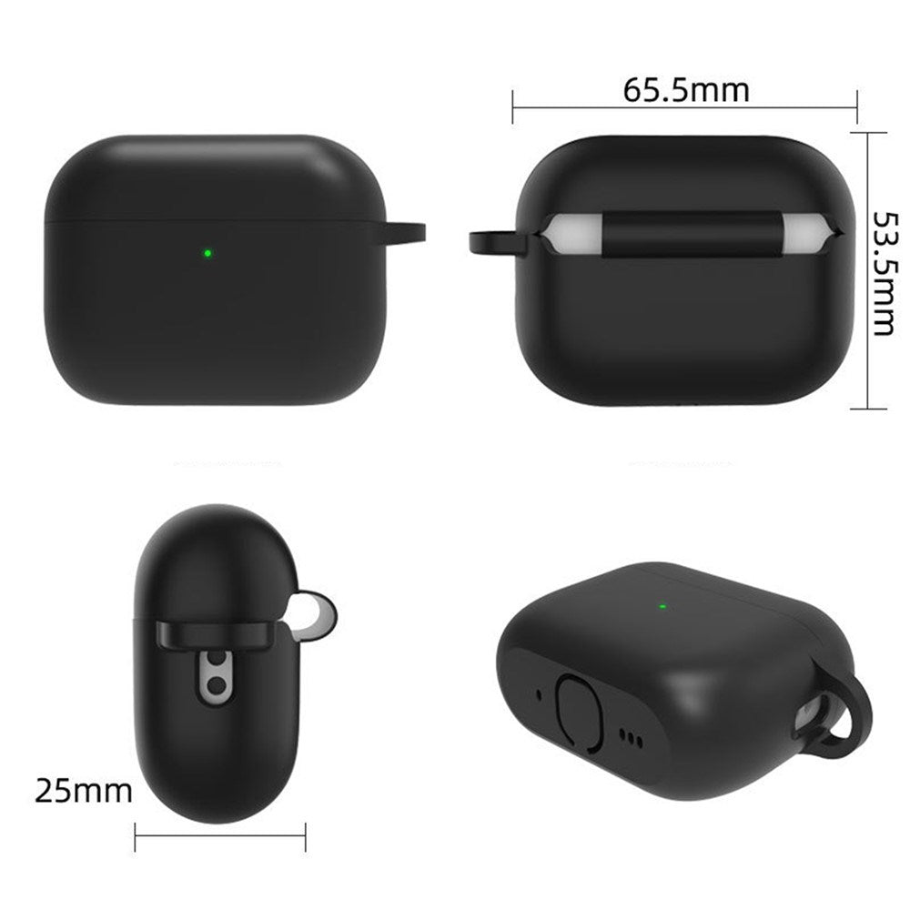 Apple AirPods Pro (3. gen.) Silikone Cover m. Karabinhage & Rengøringspen - Grey