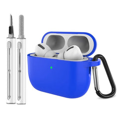 Apple AirPods Pro (3. gen.) Silikone Cover m. Karabinhage & Rengøringspen - Blue