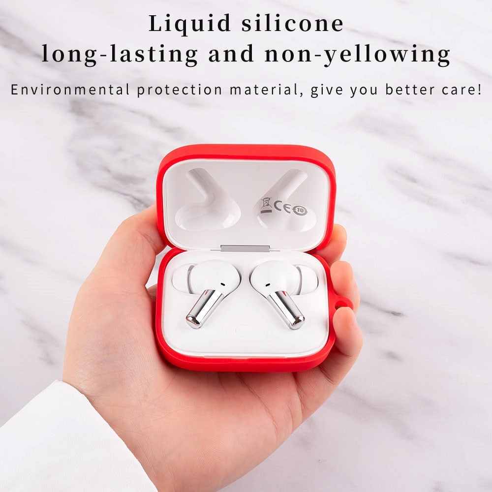 OnePlus Buds Pro Silikone Cover m. Karabinhage - Hvid