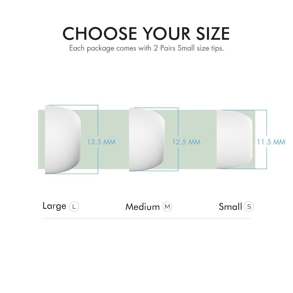 AirPods Pro (1. & 2. Gen.) AHASTYLE Silikone Ørepropper - S / M / L - Hvid