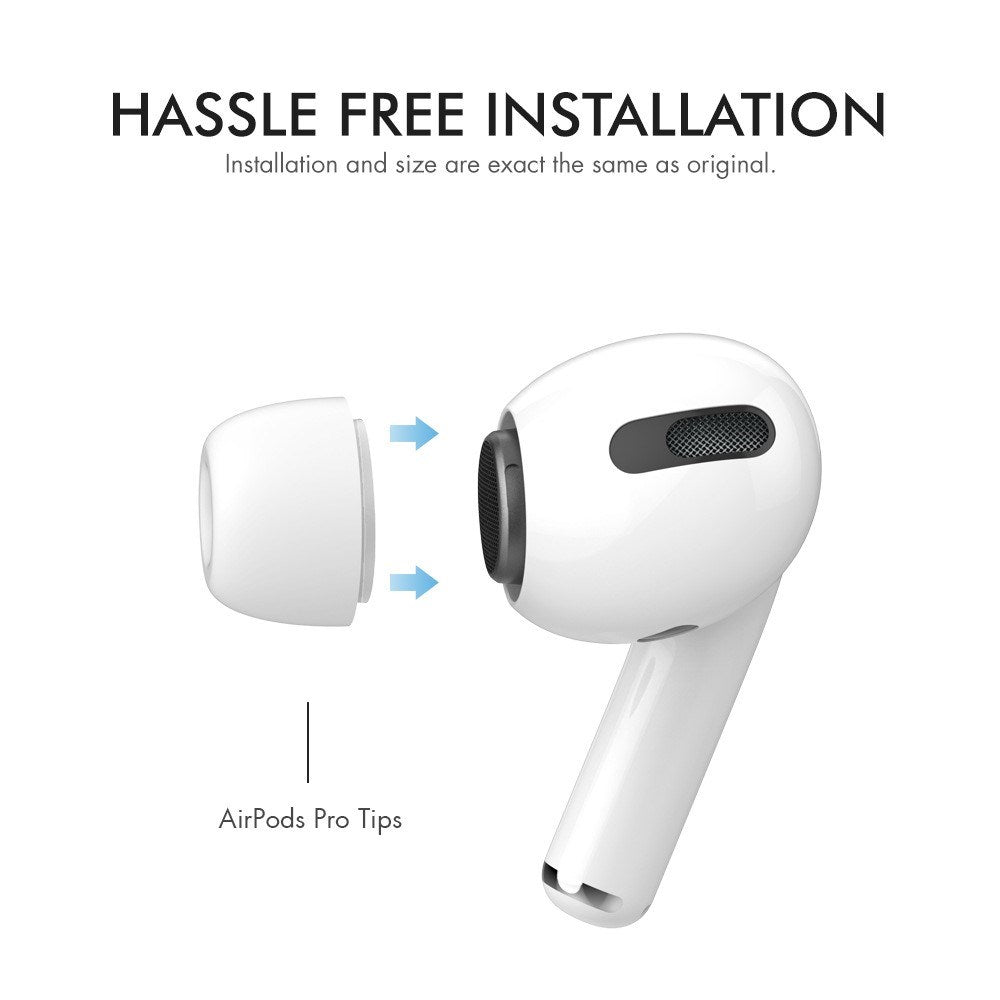 AirPods Pro (1. & 2. Gen.) AHASTYLE Silikone Ørepropper - S / M / L - Sort