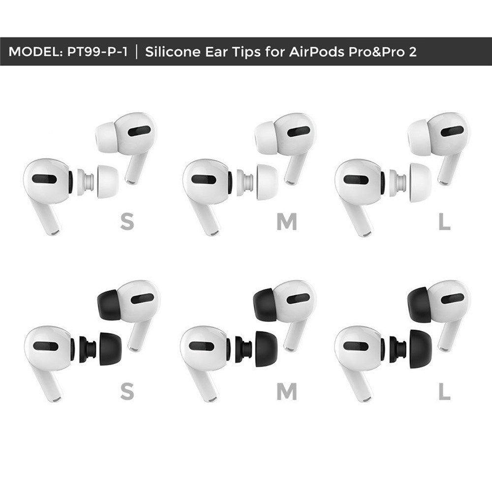 AirPods Pro (1. & 2. Gen.) AHASTYLE Silikone Ørepropper - S / M / L - Sort