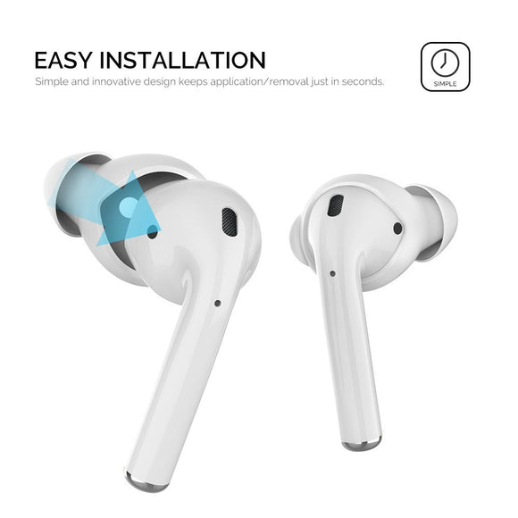Apple AirPods (1. & 2. Gen) Ørepuder 3 Sæt m. Opbevaringsetui - Str. S - Lyserød